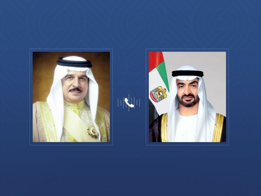 Le Président des Émirats arabes unis reçoit un appel téléphonique du Roi de Bahreïn condamnant les attaques terroristes iraniennes