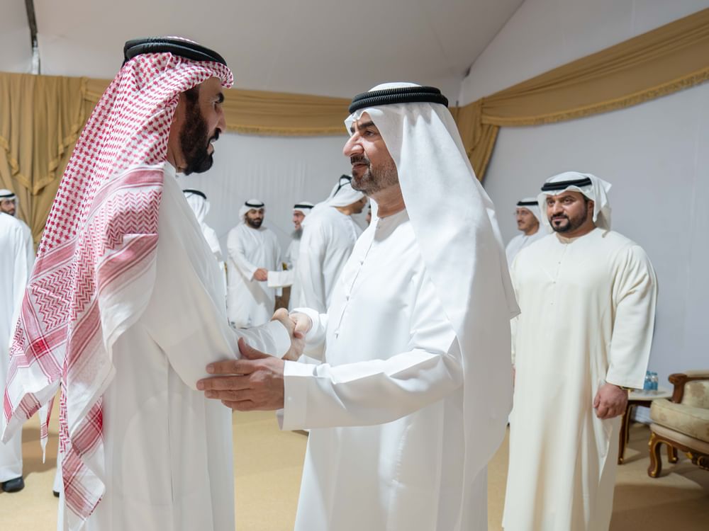 عبدالله بن سالم القاسمي يتقبل التعازي في وفاة الشيخ محمد بن سالم بن سلطان القاسمي