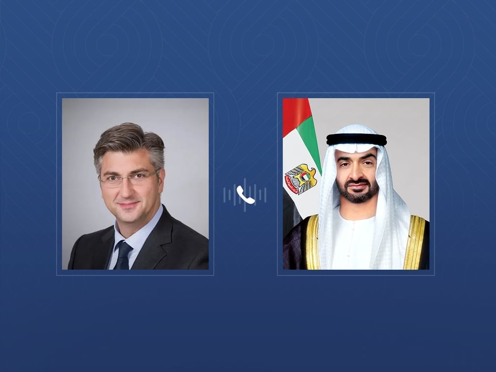 UAE President receives phone call from Prime Minister of Croatia on regional developments and Iranian attacks targeting the UAE