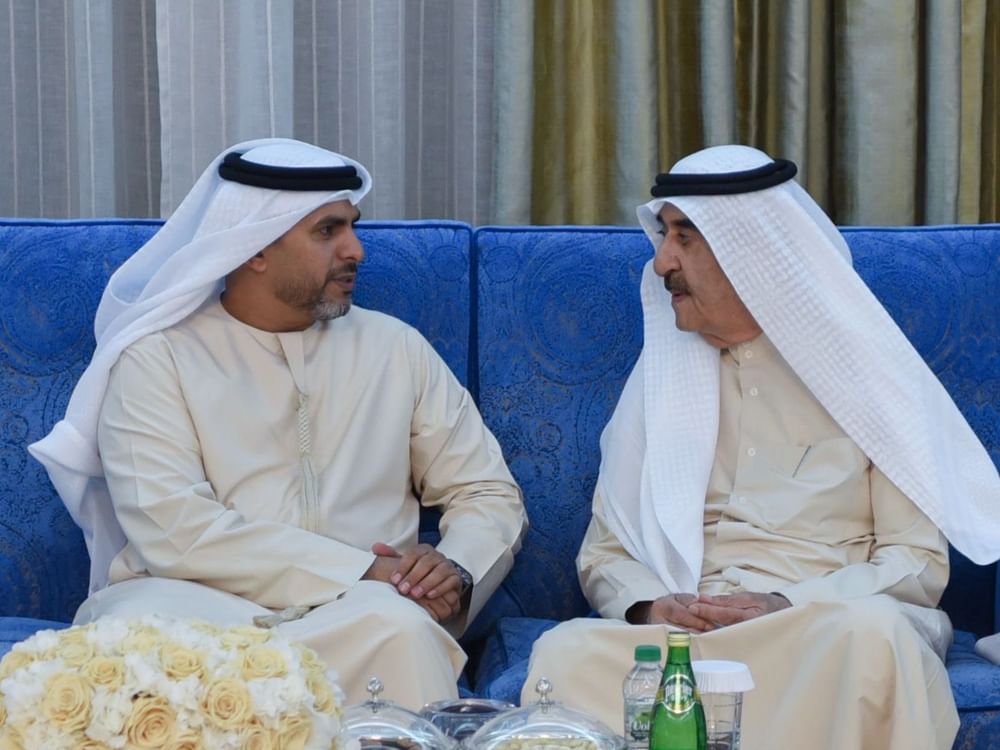 حاكم أم القيوين يستقبل وزير العدل والمهنئين بشهر رمضان 