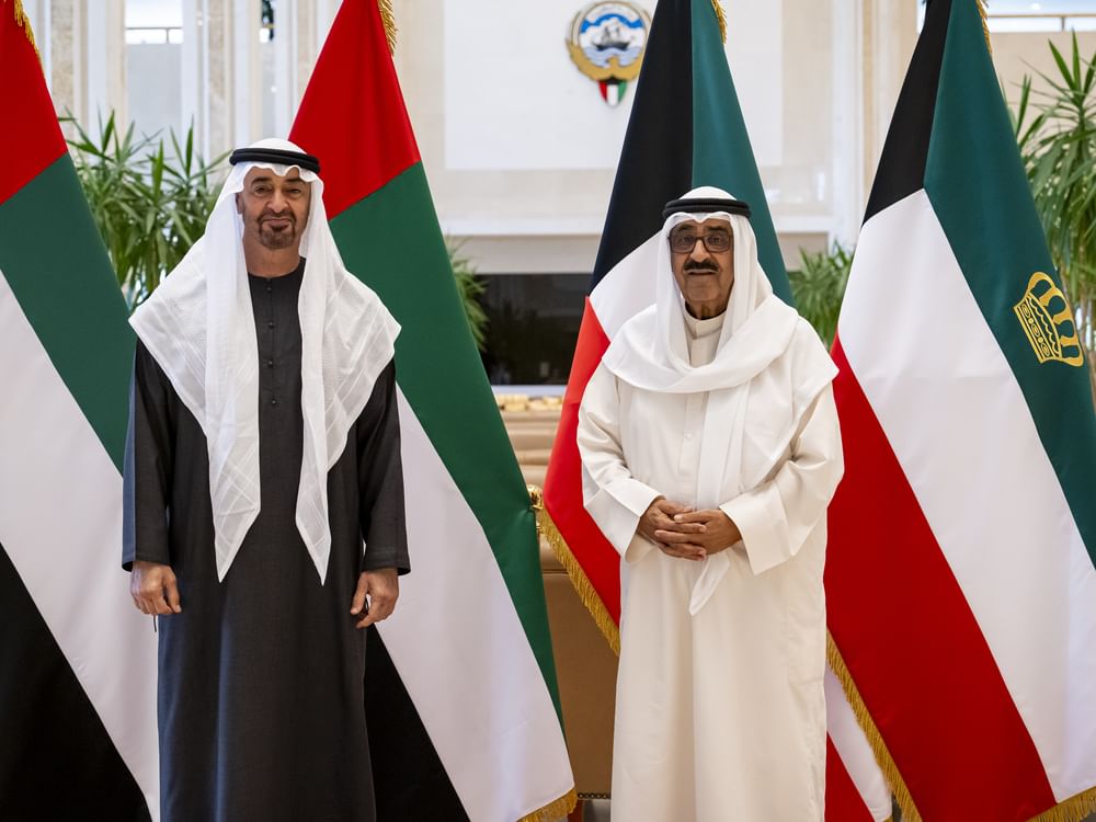 During fraternal visit, UAE President and Emir of Kuwait discuss strengthening bilateral cooperation