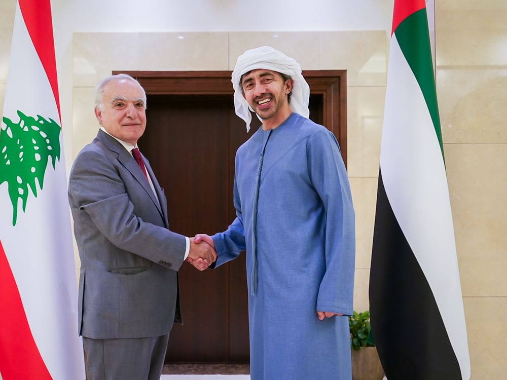 عبدالله بن زايد يستقبل وزير الثقافة اللبناني