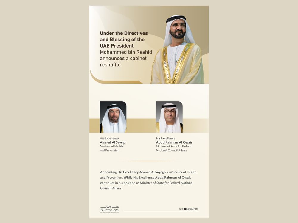 Mohammed bin Rashid announces cabinet reshuffle in UAE Federal Government