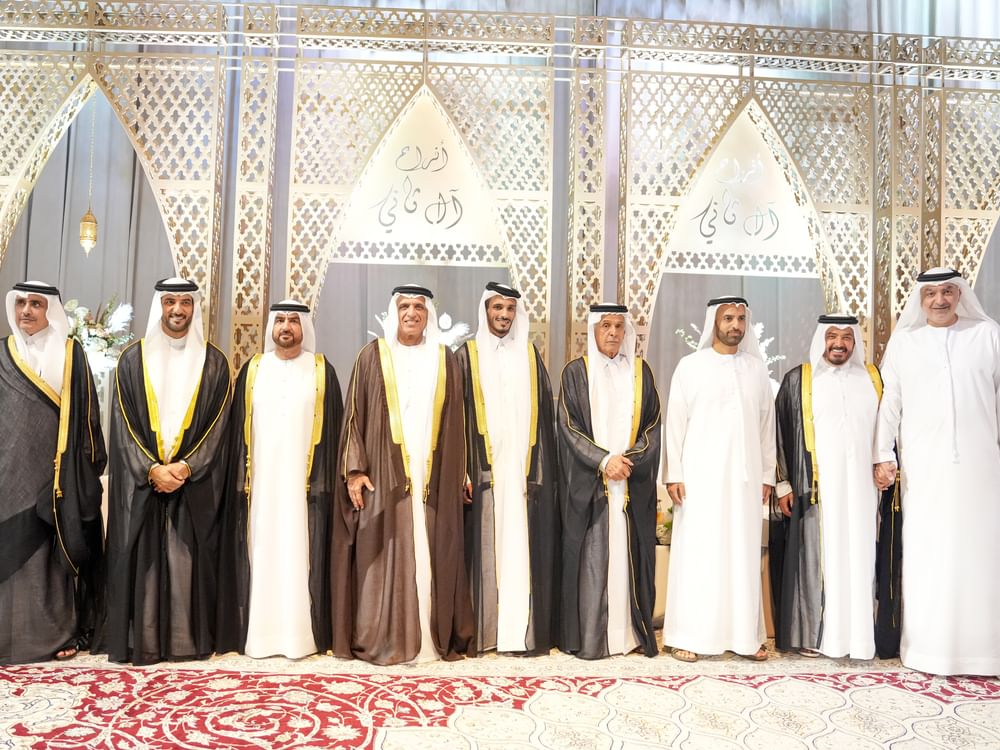 سعود بن صقر يحضر حفل زفاف الشيخ غانم بن عبدالله آل ثاني