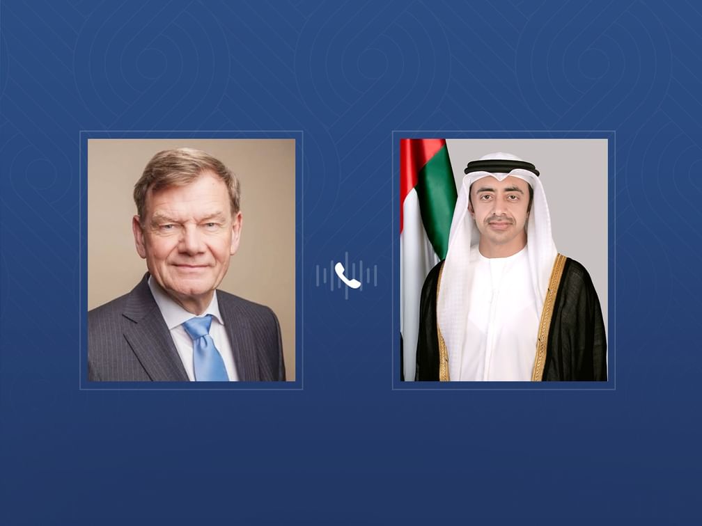 عبدالله بن زايد ونظيره الألماني. (وام)