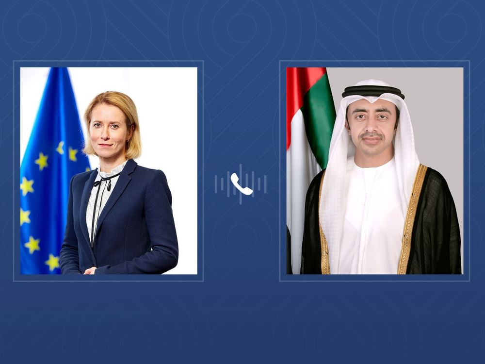 عبدالله بن زايد وكايا كالاس يبحثان هاتفيا التطورات في المنطقة وسبل خفض التصعيد