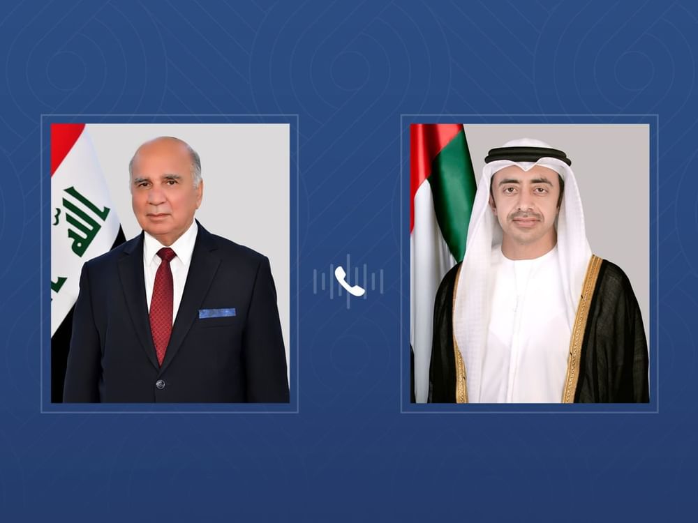 Abdullah bin Zayed, Iraqi counterpart discuss fraternal relations by phone