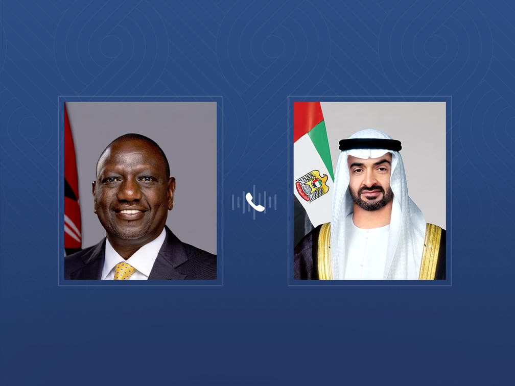 صدر امارات اور صدر کینیا کی فون پر علاقائی سلامتی، ایرانی حملوں پر گفتگو