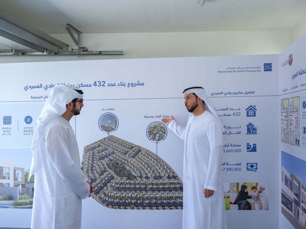 Hamdan bin Mohammed inspects Wadi Al Amardi housing project, approves AED2 billion housing package