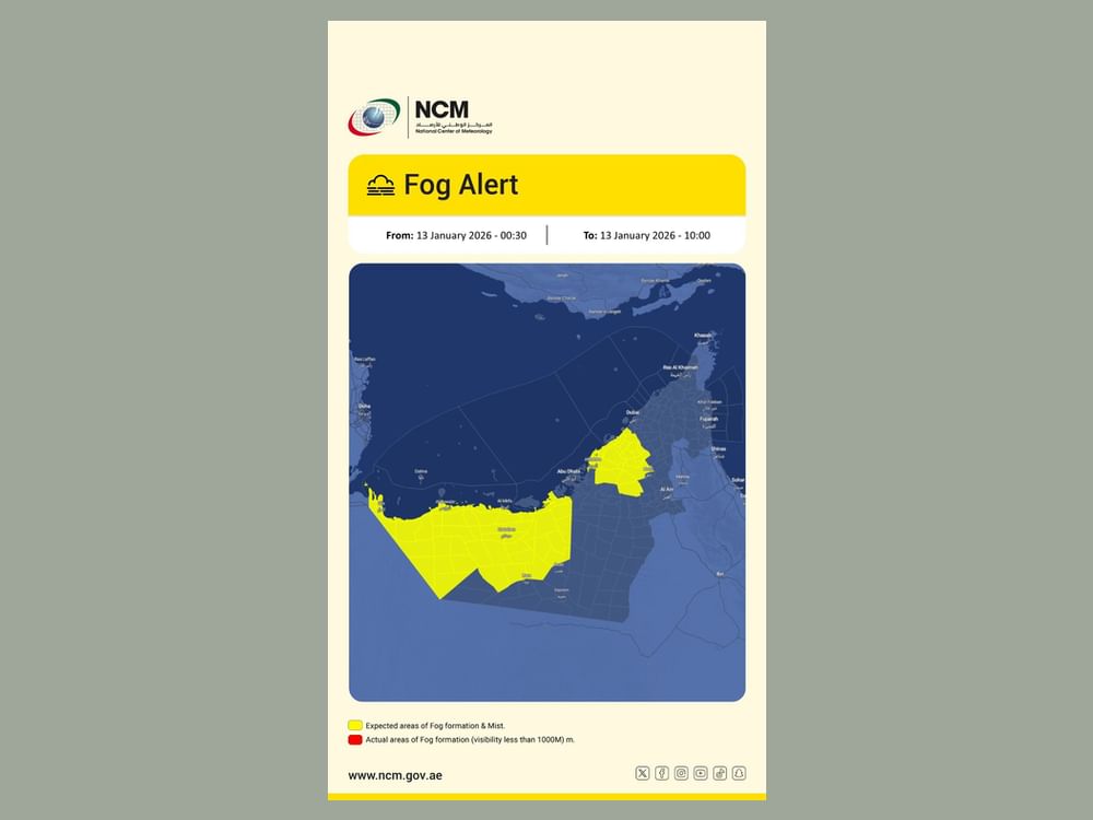 National alert issued as heavy fog set to blanket coastal, inland areas on Tuesday morning