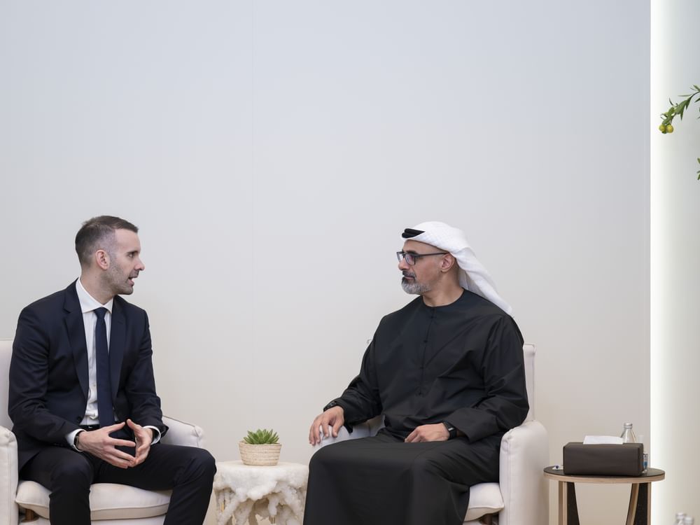 Khaled bin Mohamed bin Zayed meets Prime Minister of Montenegro at World Governments Summit