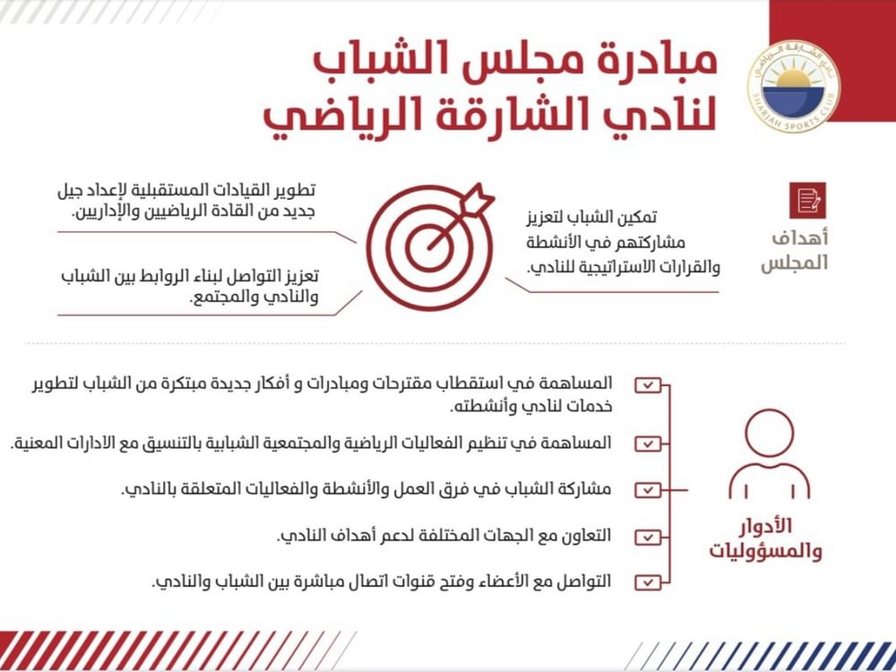 نادي الشارقة يطلق مبادرة “مجلس الشباب” 