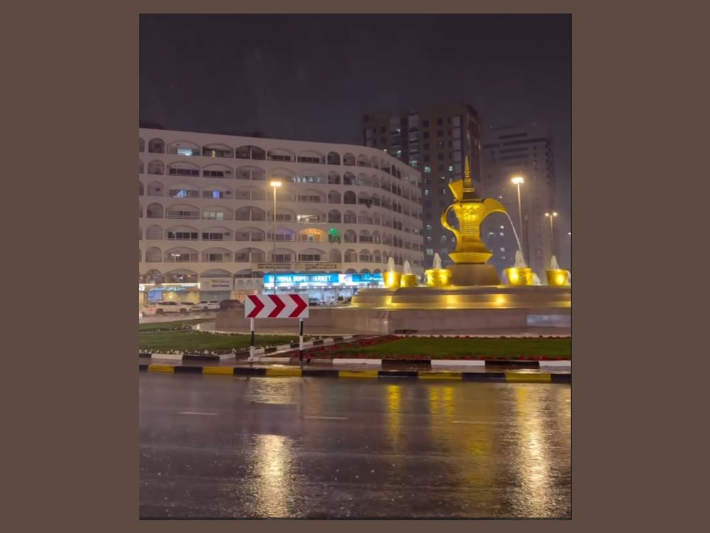 ‏أمطار بين المتوسطة والغزيرة على مناطق عدة في الفجيرة