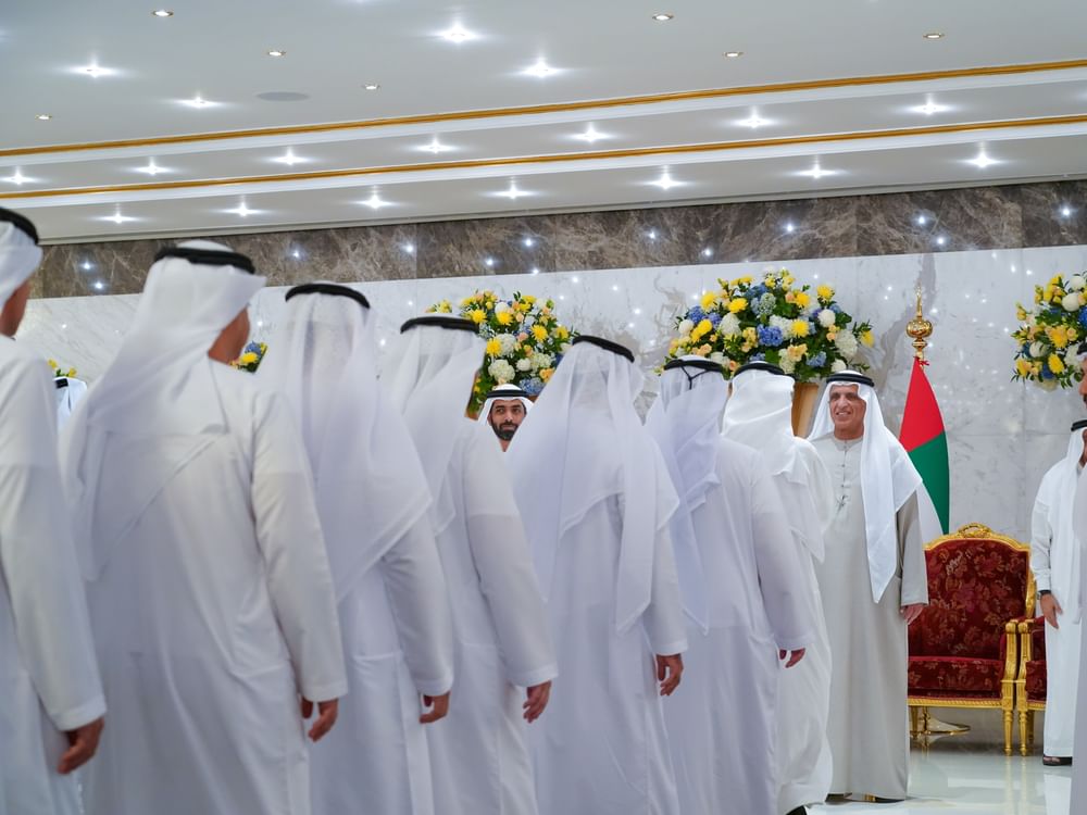 سعود بن صقر يستقبل المهنئين بحلول شهر رمضان المبارك