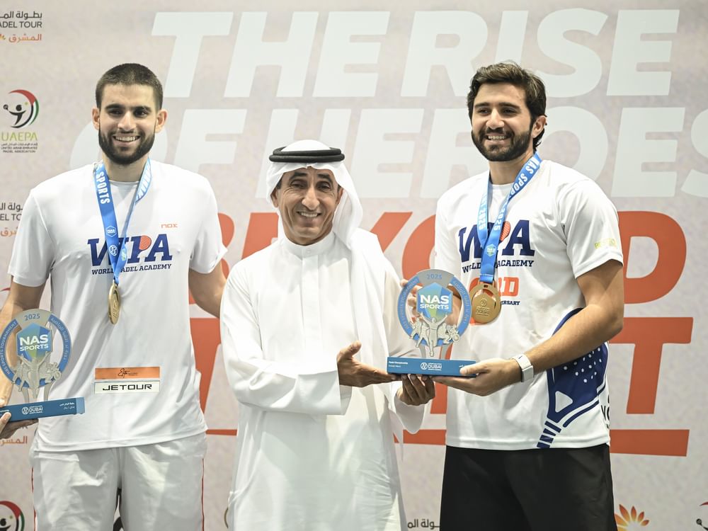Saeed bin Maktoum crowns winners of local padel category at Nad Al Sheba Sports Tournament