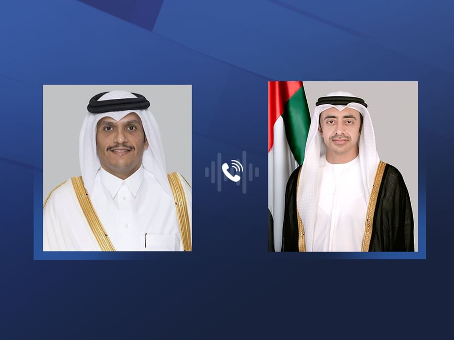 عبدالله بن زايد ورئيس مجلس الوزراء وزير خارجية قطر يبحثان هاتفيا الأوضاع في سوريا