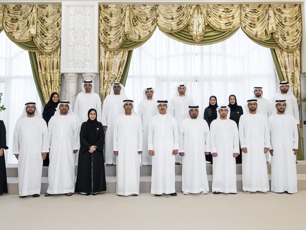 Hazza bin Zayed receives sheikhs, officials and citizens at Al Maqam Palace in Al Ain Region