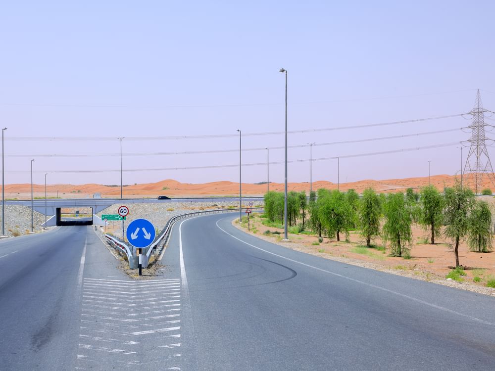 بلدية العين تنجز مشروع مصدات الرياح بزراعة 1807 أشجار غاف على طريق طحنون