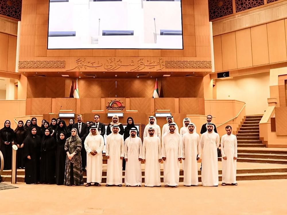 وفد جامعة الفجيرة يطلع على أفضل ممارسات العمل التشريعي والرقابي بالمجلس الوطني الاتحادي
