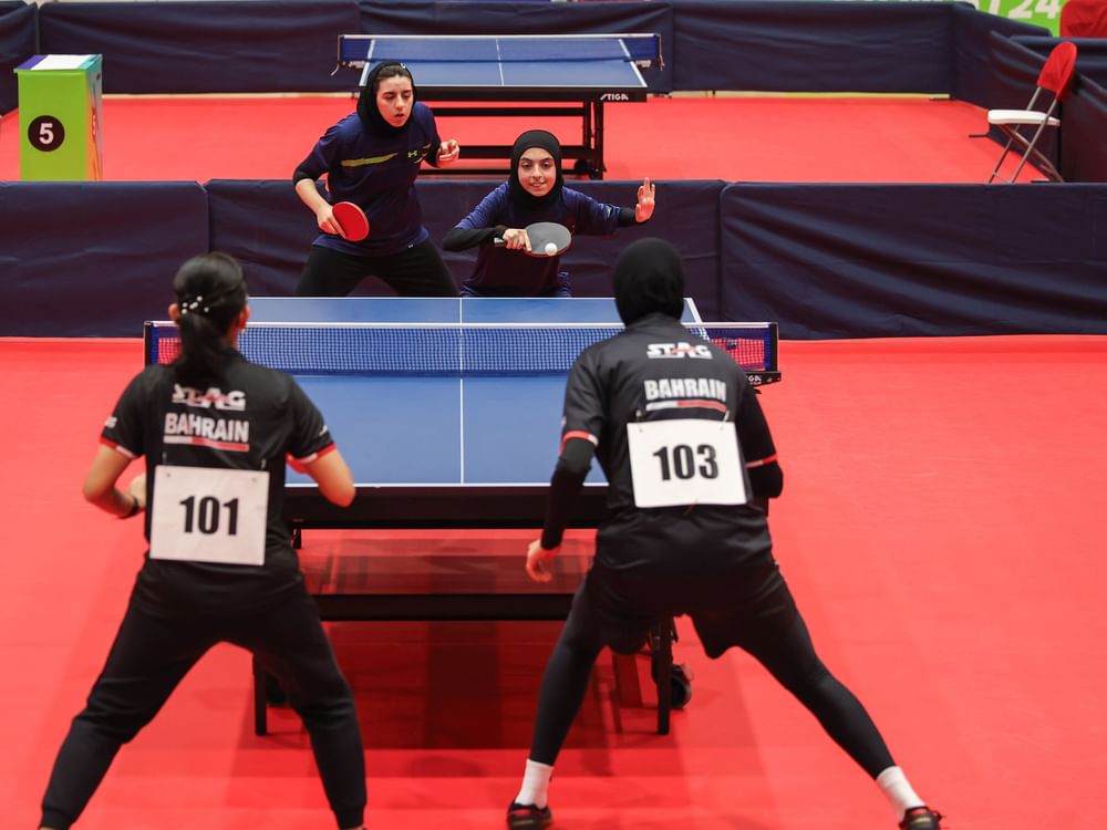 Bahraini duo clinches gold medal in table tennis doubles at AWST 2024