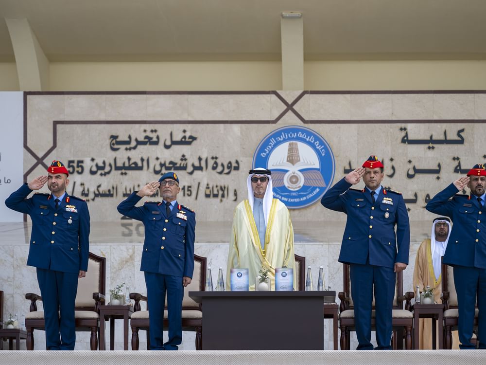 Hazza bin Zayed attends graduation ceremony at Khalifa bin Zayed Air College
