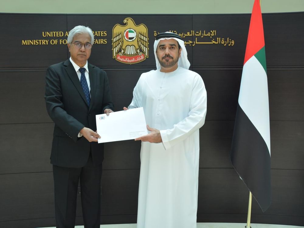 Director of MoFA’s Dubai Office receives consular credentials from Consul-General of Republic of Mauritius