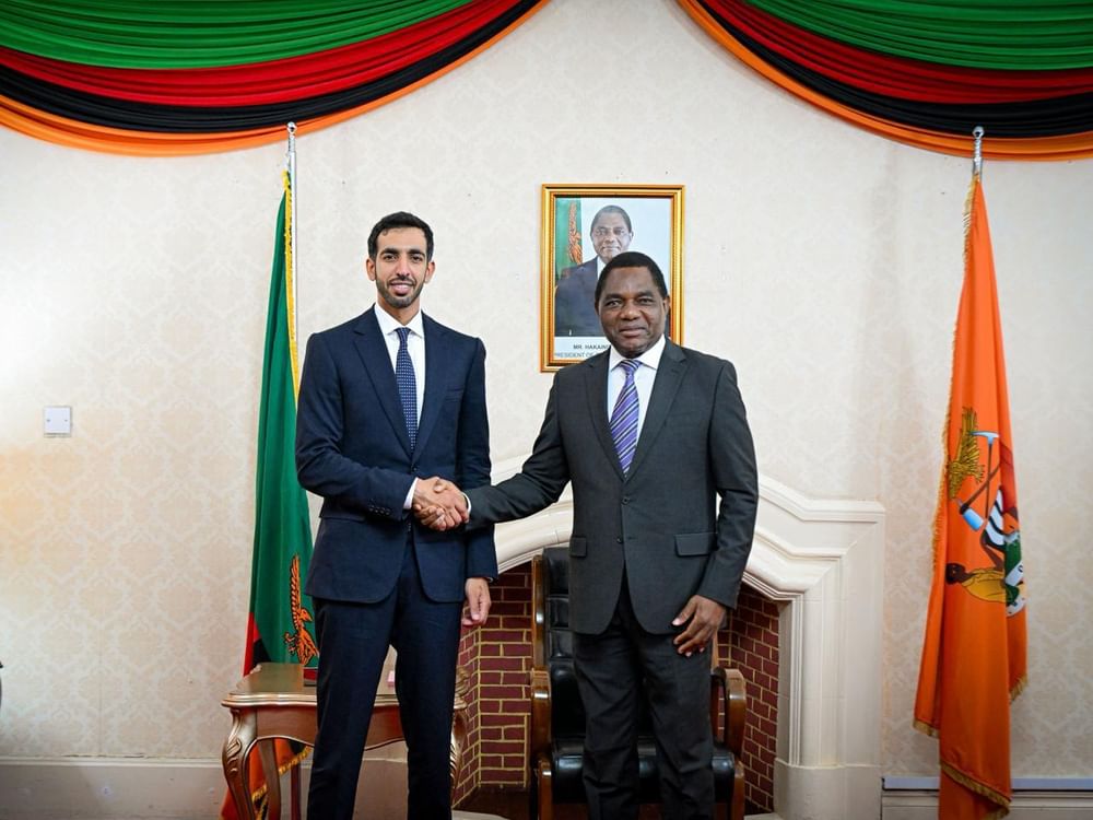 Shakhboot bin Nahyan meets President of Zambia