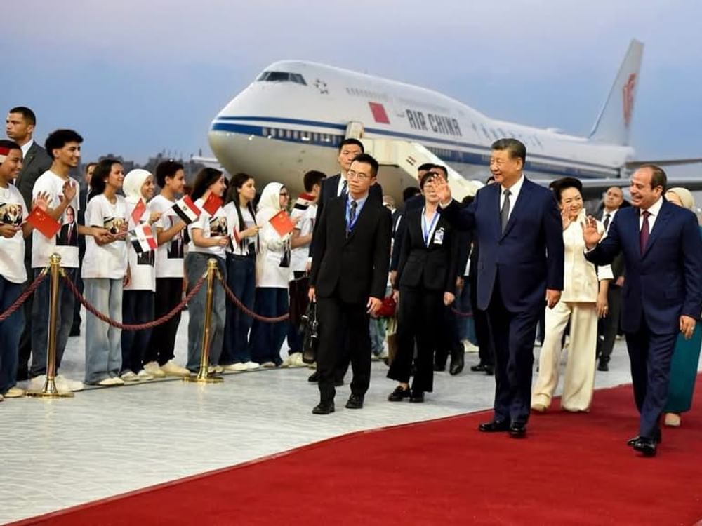 Egyptian President welcomes Chinese President to Cairo for strategic partnership talks