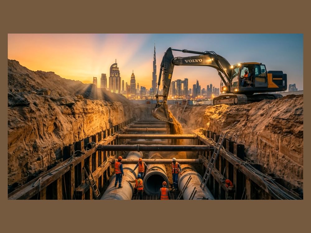 إنجاز المرحلة الأولى من مشروع تطوير شبكة الصرف الصحي ومياه الأمطار بمنطقة القوز الإبداعية بدبي