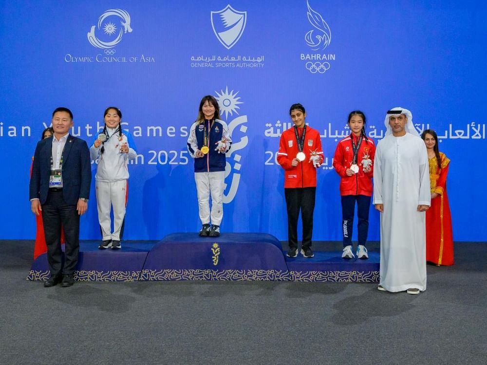 غلا الحمادي أول لاعبة تحصد ميداليتين في لعبتين مختلفتين بتاريخ الألعاب الآسيوية للشباب 