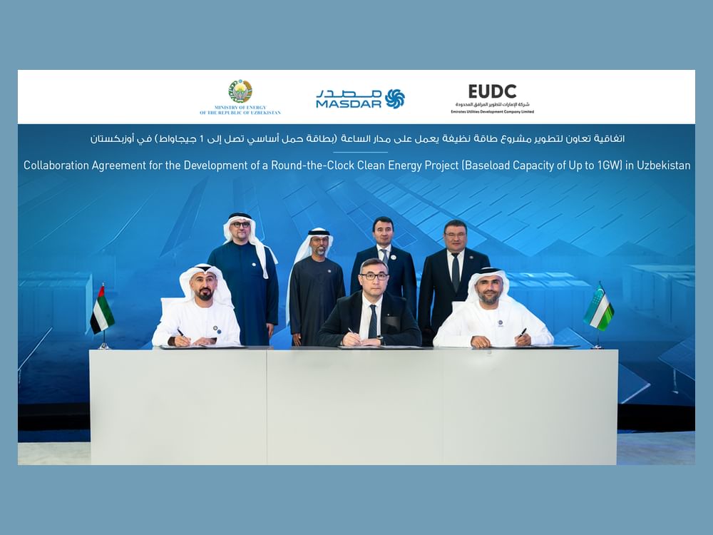 Masdar et EUDC étudient le développement d’un projet d’énergie renouvelable à l’échelle du gigawatt, disponible 24h/24 et 7j/7, en Ouzbékistan