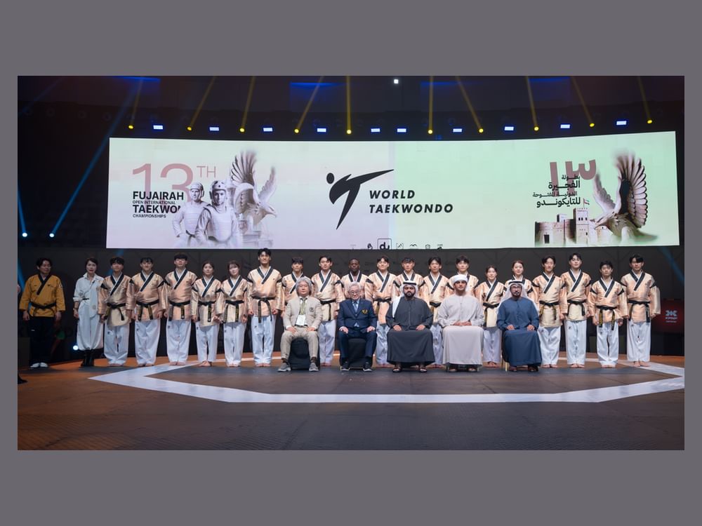 محمد الشرقي يشهد حفل افتتاح بطولتي الفجيرة الدولية المفتوحة للتايكواندو وكأس العرب ويشيد بالمستوى التنظيمي  