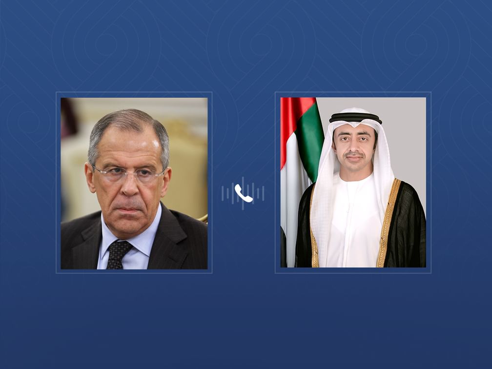 عبدالله بن زايد ولافروف يبحثان هاتفيا التطورات الإقليمية