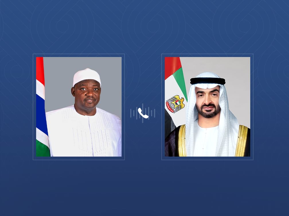 رئيس الدولة يتلقى اتصالاً هاتفياً من رئيس غامبيا أدان خلاله الاعتداءات الإيرانية ضد الإمارات
