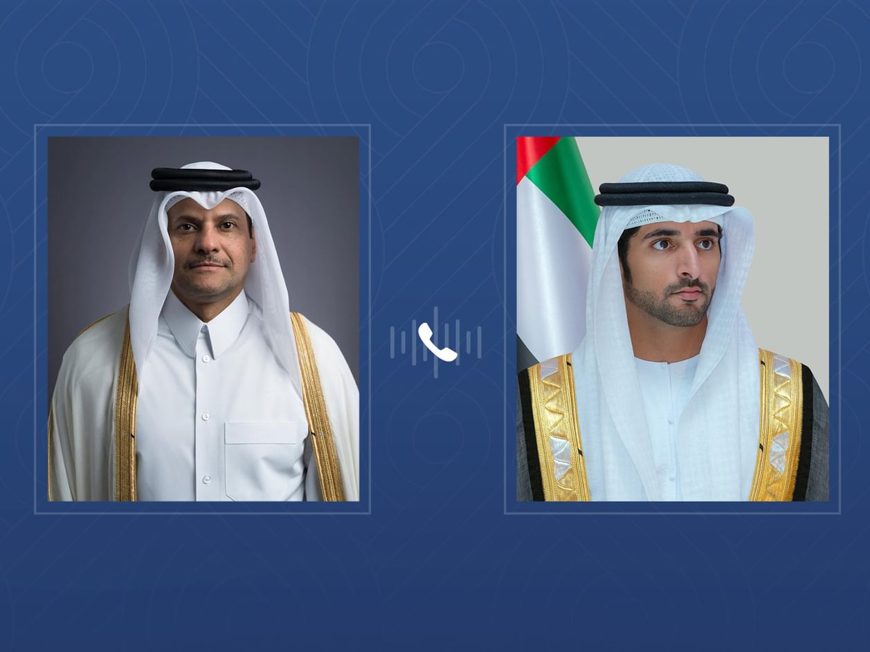 Hamdan bin Mohammed receives phone call from Qatar Minister of State for Defence Affairs