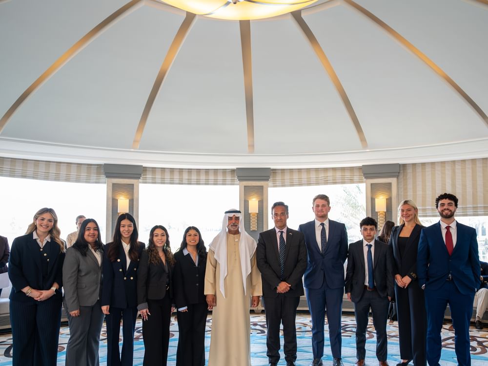Nahyan bin Mubarak receives Menlo College Students participating in AGI Programme in UAE