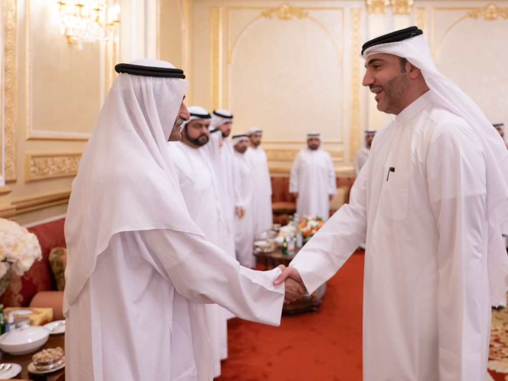 حمد الشرقي يواصل استقبال المهنئين بعيد الفطر المبارك بحضور ولي عهد الفجيرة