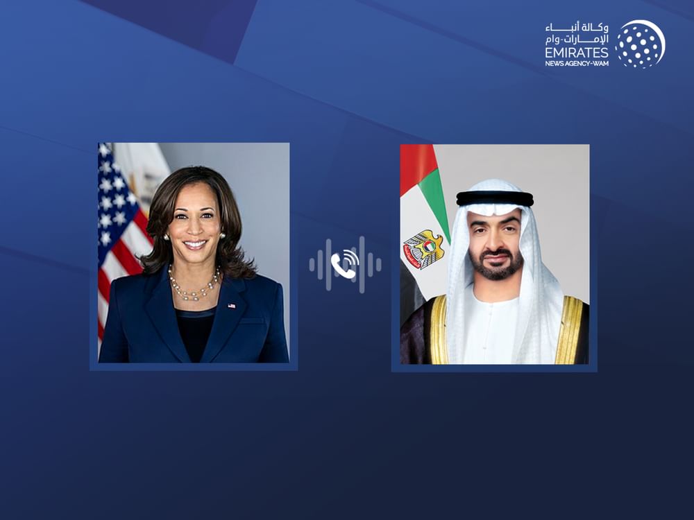 رئيس الدولة يتلقى اتصالا هاتفيا من نائبة الرئيس الأميركي.