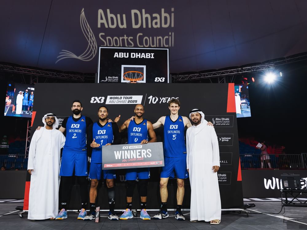 سكايلاينرز الألماني بطل الجولة العالمية لكرة السلة الثلاثية في أبوظبي  