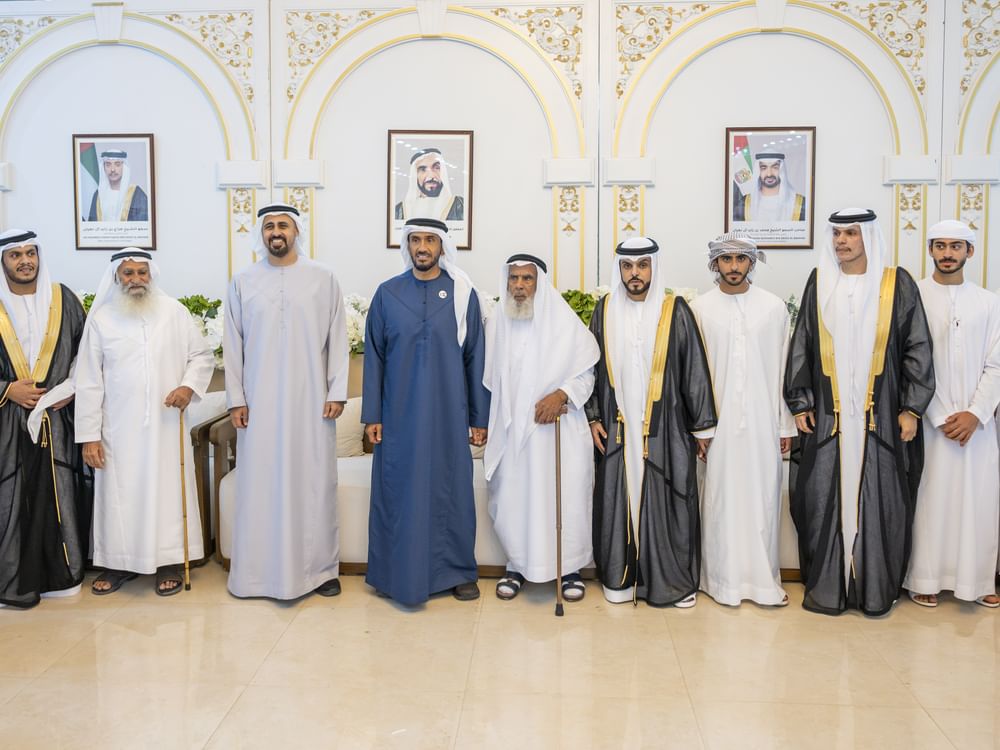 نهيان بن زايد وذياب بن محمد بن زايد يحضران حفل استقبال بمناسبة أفراح الراشدي