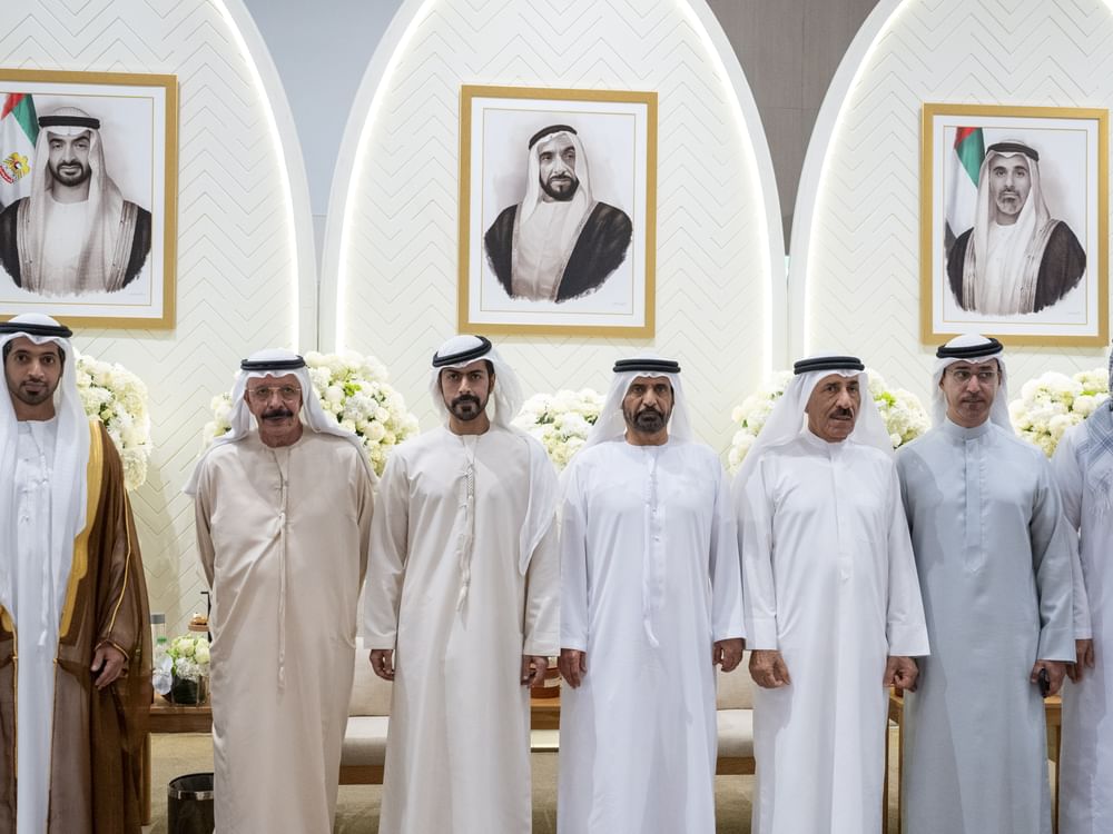 خليفة بن طحنون بن محمد يحضر حفل استقبال بمناسبة زفاف عبدالله محمد الظاهري