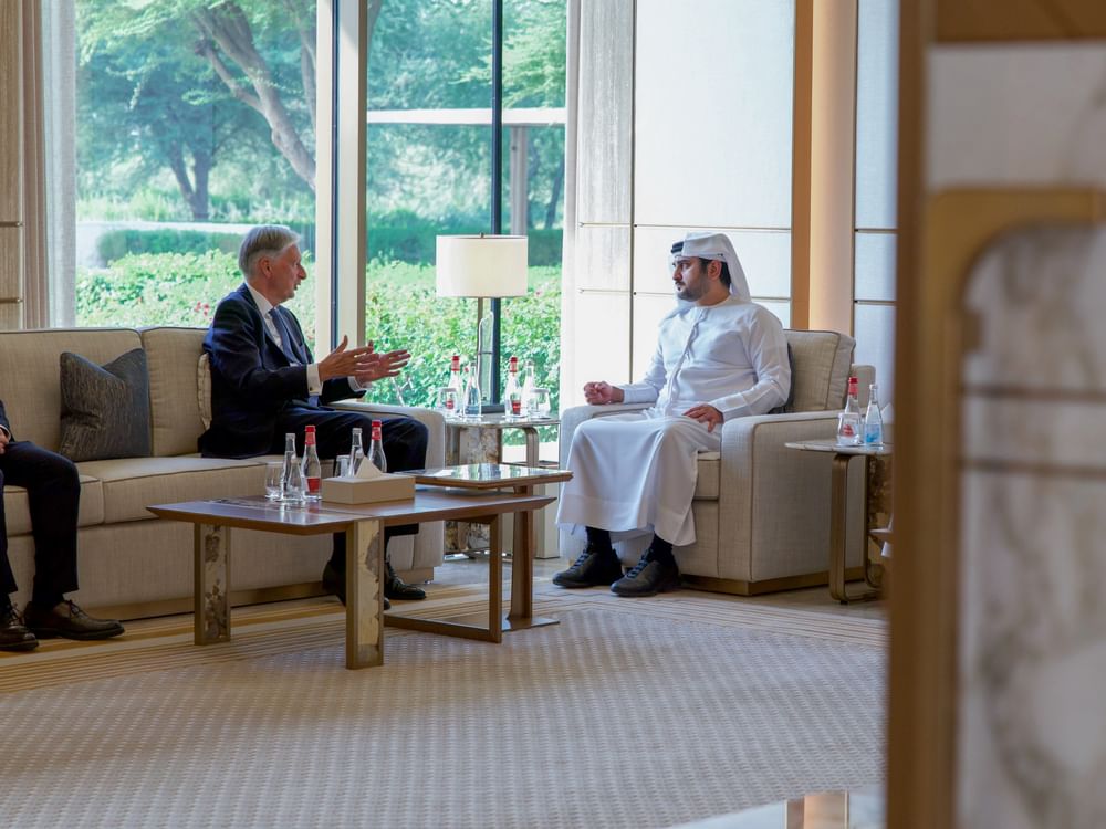 Maktoum bin Mohammed meets with Lord Philip Hammond, Chairman of Innovo Group