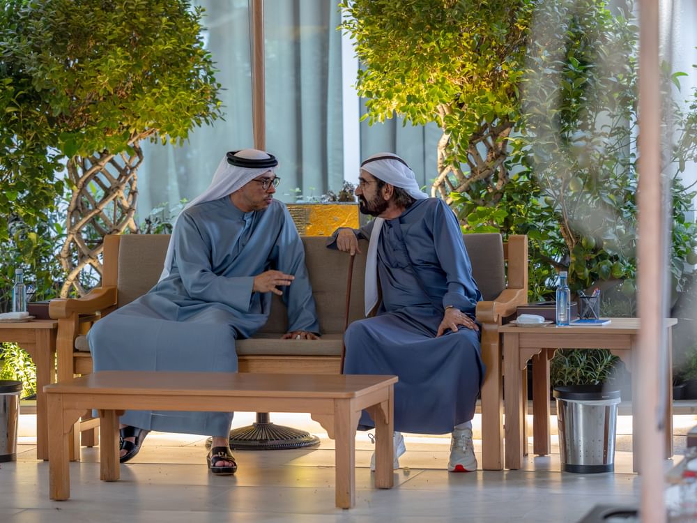 محمد بن راشد يلتقي منصور بن زايد ويبحث معه عدداً من الموضوعات والقضايا المتصلة بالشأن الوطني