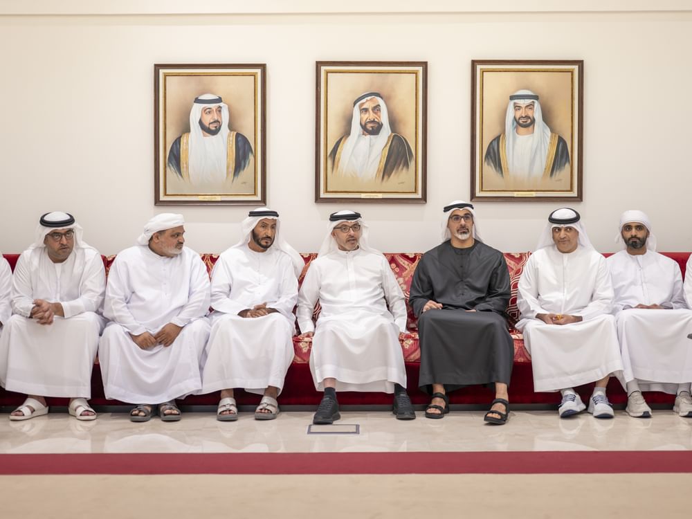 Khaled bin Mohamed bin Zayed, Hazza bin Zayed offer condolences to family of national duty martyr Abdalla Shamis Almenhali