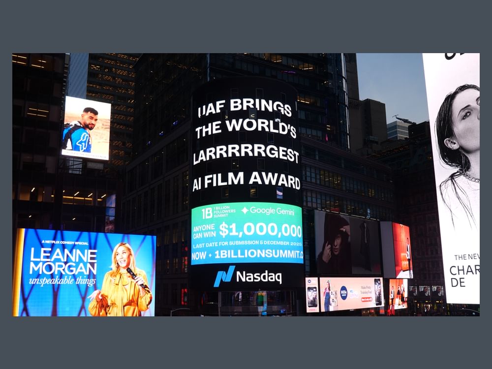 AI-Generated Film Award lights up Nasdaq Tower in New York’s Times Square