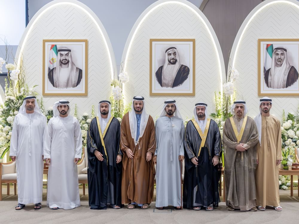 محمد بن راشد يحضر أفراح البناي والزرعوني والخوري في أبوظبي يرافقه حمدان بن محمد 
