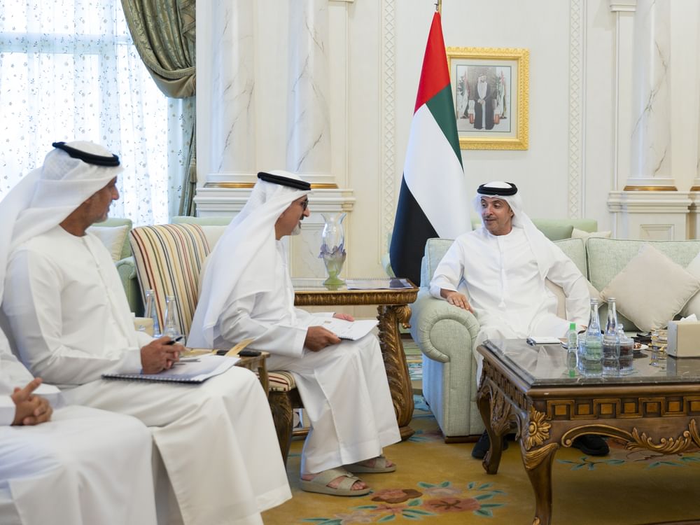 Hazza bin Zayed receives delegations from sports sector to review initiatives, development projects in Al Ain Region