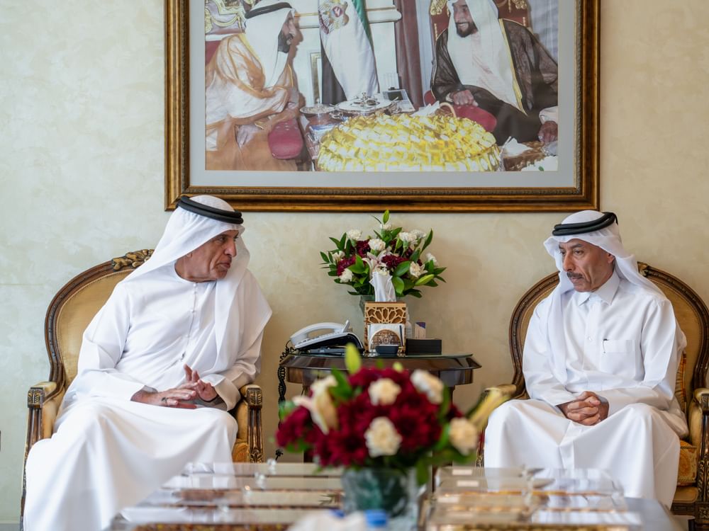 سعود بن صقر يستقبل الزيودي وسفير قطر والمهنئين بعيد الفطر