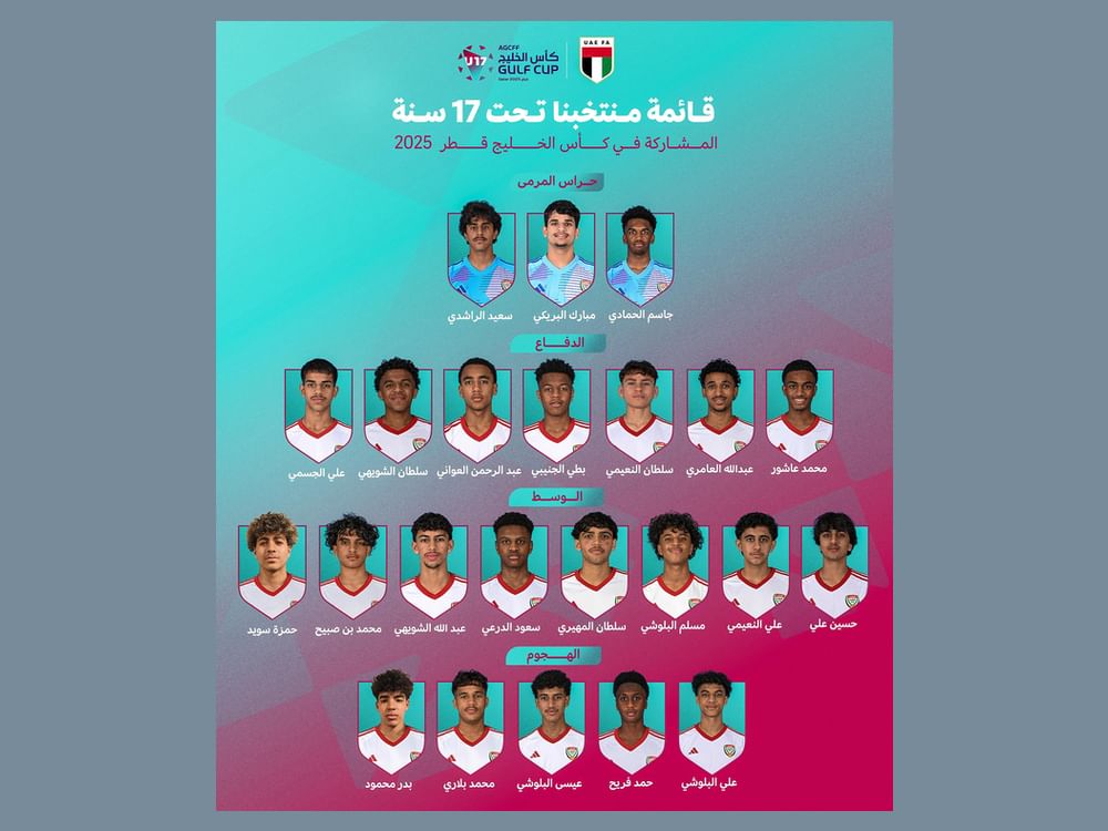 اتحاد الكرة يعلن قائمة المنتخب المشارك في كأس الخليج تحت 17 عاما بقطر