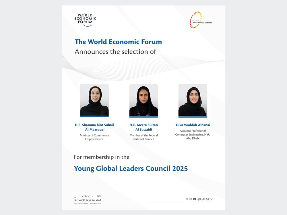 World Economic Forum selects three Emiratis for Young Global Leaders Council 2025